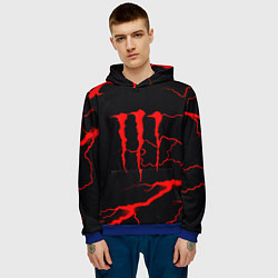 Толстовка-худи мужская Monster energy storm red, цвет: 3D-синий — фото 2