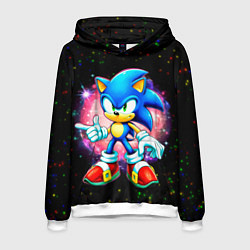 Толстовка-худи мужская Sonic in space, цвет: 3D-белый