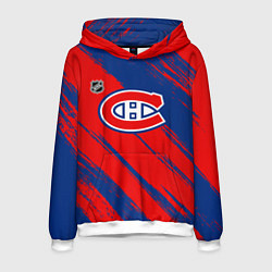 Толстовка-худи мужская Монреаль Канадиенс - брызги, цвет: 3D-белый