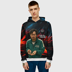 Толстовка-худи мужская Игрок 456 с кубиками, цвет: 3D-белый — фото 2