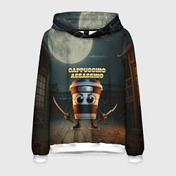 Толстовка-худи мужская Cappuccino Assassino мем, цвет: 3D-белый