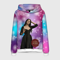 Толстовка-худи мужская Lana Del Rey закрыла глаза, цвет: 3D-белый
