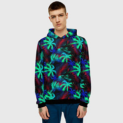 Толстовка-худи мужская Palm neon, цвет: 3D-черный — фото 2
