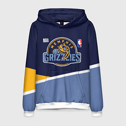 Толстовка-худи мужская Мемфис Гриззлис - линии, цвет: 3D-белый