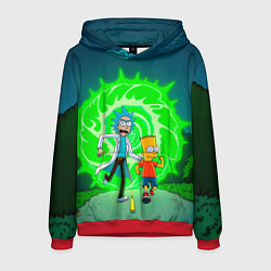 Толстовка-худи мужская Рик и Барт Симпсон, цвет: 3D-красный