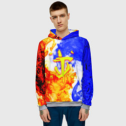 Толстовка-худи мужская Doom битва огня, цвет: 3D-меланж — фото 2