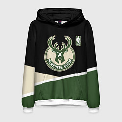 Толстовка-худи мужская Милуоки Бакс - линии, цвет: 3D-белый