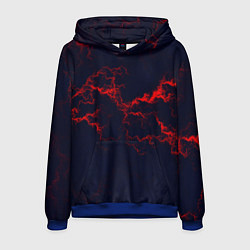 Толстовка-худи мужская Lightning red glow, цвет: 3D-синий