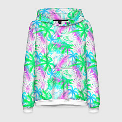 Толстовка-худи мужская Palm green light blue, цвет: 3D-белый