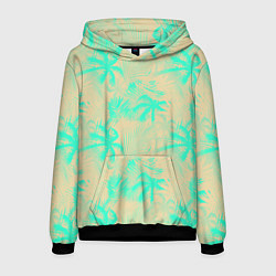 Толстовка-худи мужская Palm light blue, цвет: 3D-черный