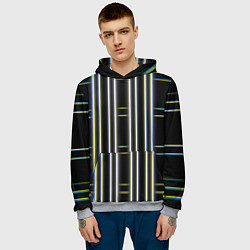 Толстовка-худи мужская Neon yellow blue white, цвет: 3D-меланж — фото 2
