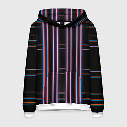 Толстовка-худи мужская Neon red blue black, цвет: 3D-белый