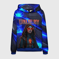Толстовка-худи мужская Lana Del Rey киберпанк, цвет: 3D-синий