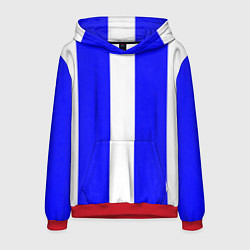 Толстовка-худи мужская Color white blue line, цвет: 3D-красный