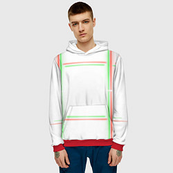 Толстовка-худи мужская Neon light green red, цвет: 3D-красный — фото 2