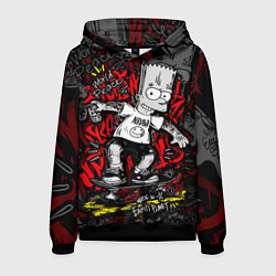 Толстовка-худи мужская Татуированный барт, цвет: 3D-черный