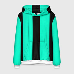 Толстовка-худи мужская Color light blue white line, цвет: 3D-белый