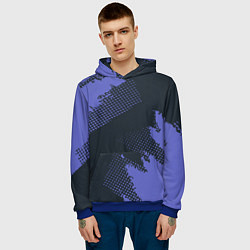Толстовка-худи мужская Абстрактная текстура в синем, цвет: 3D-синий — фото 2