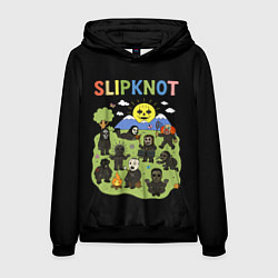 Толстовка-худи мужская Slipknot, мультяшный стиль, цвет: 3D-черный