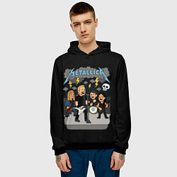 Толстовка-худи мужская Металлика, мультяшный стиль, цвет: 3D-черный — фото 2