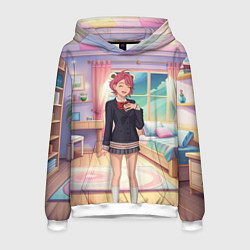 Толстовка-худи мужская Дандадан Сиратори Айра смущается, цвет: 3D-белый