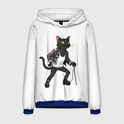 Толстовка-худи мужская Кот - Фредди Меркьюри, цвет: 3D-синий