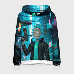 Толстовка-худи мужская Рик-киберпанк, цвет: 3D-белый