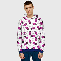 Толстовка-худи мужская Персонажи корейского сериала игра в кальмара, цвет: 3D-синий — фото 2