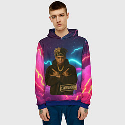 Толстовка-худи мужская XXXTentacion с цепью, цвет: 3D-синий — фото 2