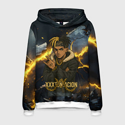 Толстовка-худи мужская XXXTentacion мультяшный стиль, цвет: 3D-белый