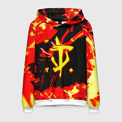 Толстовка-худи мужская Doom огненный, цвет: 3D-белый