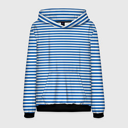 Толстовка-худи мужская Тельняшка десантника с полосами, цвет: 3D-черный