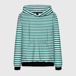 Толстовка-худи мужская Тельняшка пограничника, цвет: 3D-черный