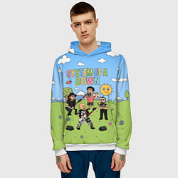 Толстовка-худи мужская System of a Down, мультяшный, цвет: 3D-белый — фото 2