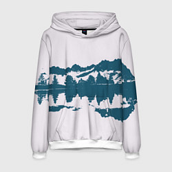Толстовка-худи мужская Лес и озеро, цвет: 3D-белый