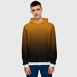 Толстовка-худи мужская Orange gradient, цвет: 3D-белый — фото 2