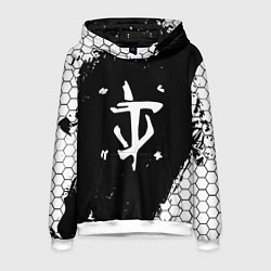 Толстовка-худи мужская Doom соты краски, цвет: 3D-белый