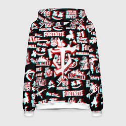 Толстовка-худи мужская Doom x fortnite glitch, цвет: 3D-белый