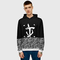 Толстовка-худи мужская Doom геометрия линии, цвет: 3D-белый — фото 2