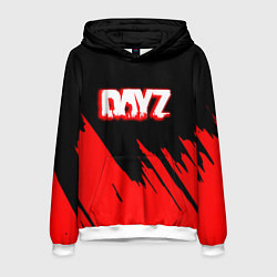 Толстовка-худи мужская Dayz штрихи красок, цвет: 3D-белый