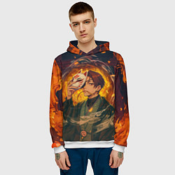 Толстовка-худи мужская Хаято Суо - Ветролом, цвет: 3D-белый — фото 2