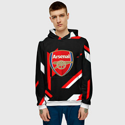 Толстовка-худи мужская Arsenal geometry steel, цвет: 3D-белый — фото 2