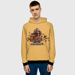 Толстовка-худи мужская Пиглины майнкрафт, цвет: 3D-черный — фото 2