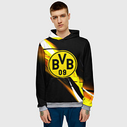 Толстовка-худи мужская Borussia спортивная геометрия, цвет: 3D-меланж — фото 2