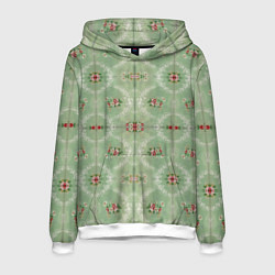 Толстовка-худи мужская Обои в цветочек, цвет: 3D-белый