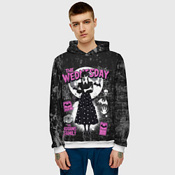 Толстовка-худи мужская Уэнсдэй из семейки Аддамс, цвет: 3D-белый — фото 2