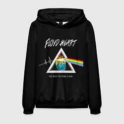 Толстовка-худи мужская Pink Floyd сердце, цвет: 3D-черный