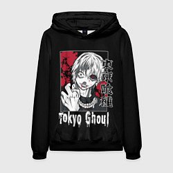 Толстовка-худи мужская Аниме Токийский Гуль, Кен Канеки, цвет: 3D-черный