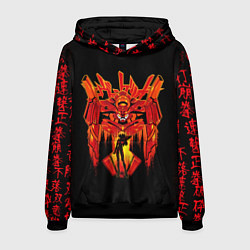 Толстовка-худи мужская Евангелион Модуль-02, цвет: 3D-черный