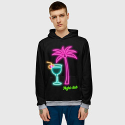 Толстовка-худи мужская Night club, цвет: 3D-меланж — фото 2